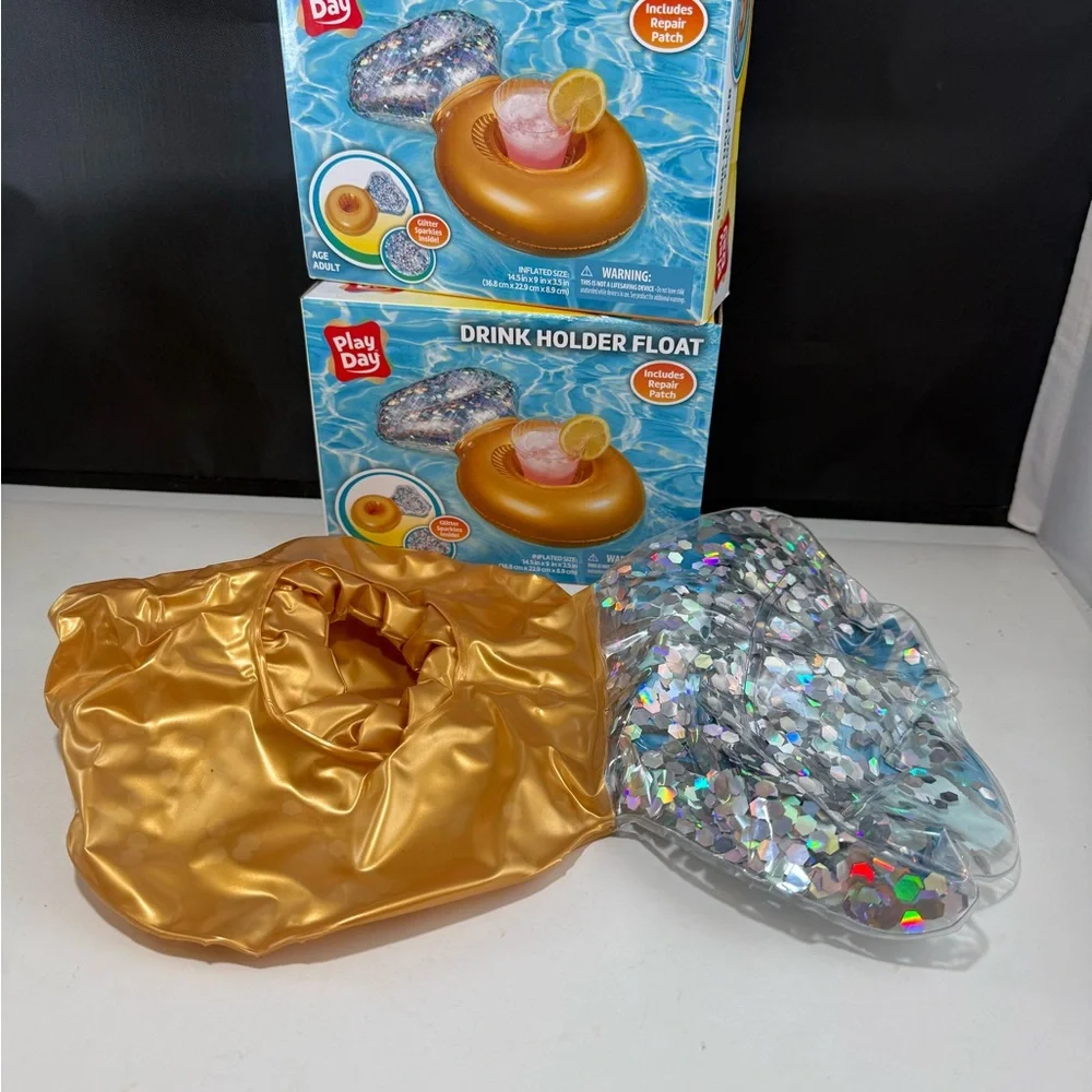 Pool float Giant Gold & Diamond Ring BRIDE Bridal party Drink Holder Inflatable